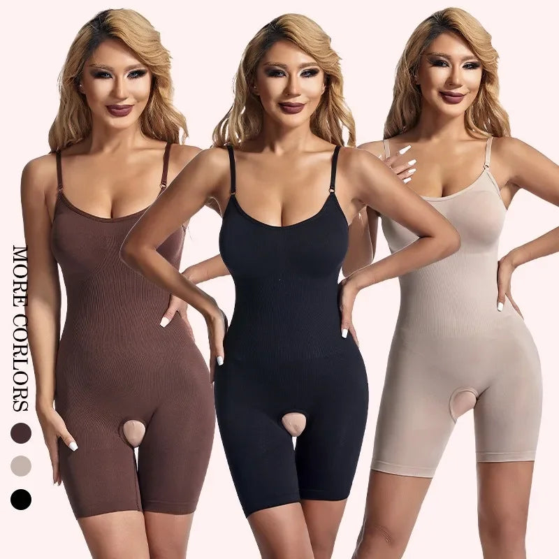 Bodysuit Shapewear Women Full Body Shaper Open Crotch Corset Waist Trainer Shaping Underwear Postpartum Recovery Slimming Sheath