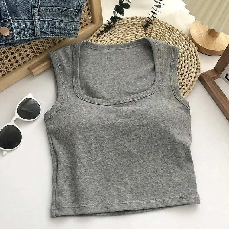 Women Square Low-Collar Sleeveless Neck Camisole